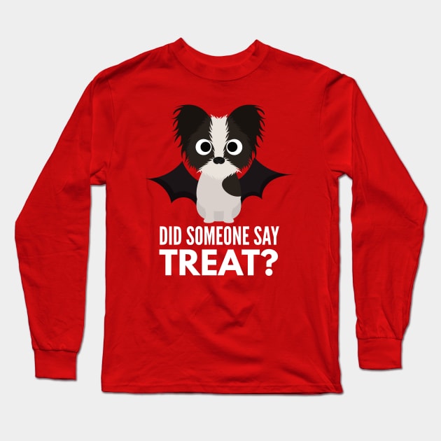 Papillon Halloween Trick or Treat Long Sleeve T-Shirt by DoggyStyles
